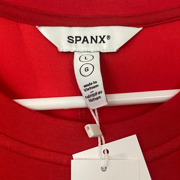 SPANX Vibrant Red Sleeveless Shift Dress Air Essential Size Large NWT! - Picture 5 of 9